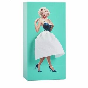 Retro Pin-Up Art Print Kleenex Box Container Girl's Long Skirt Tissue Box Holder